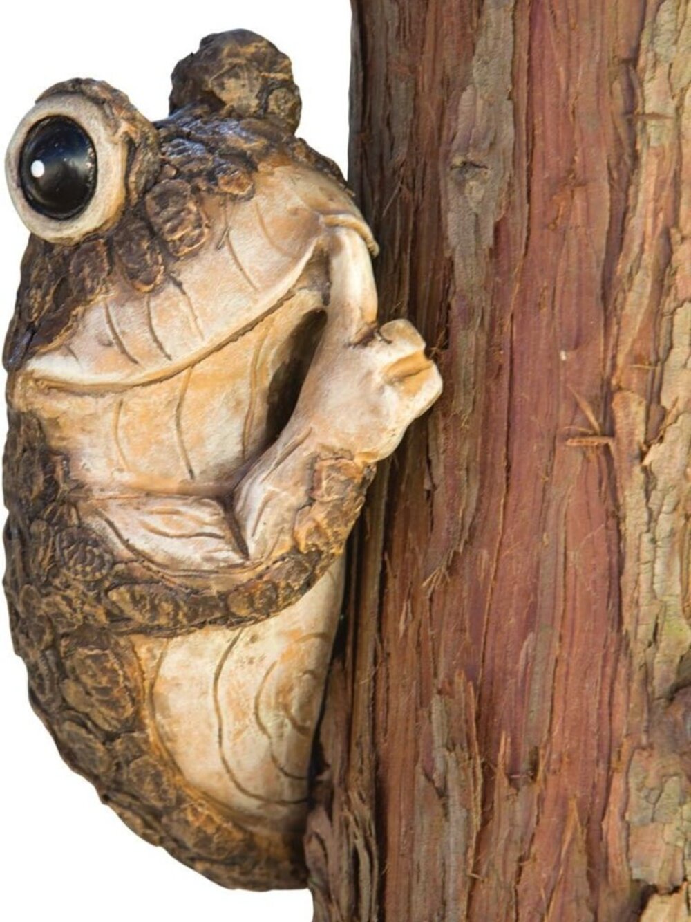 Charming Frog Tree Peeker Sculpture - Adorable Garden Decoration & Yard Art